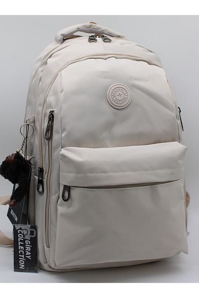 MegiHero School Backpack Unisex Water Resistant Fabric School Bag Grc2500 Beige
