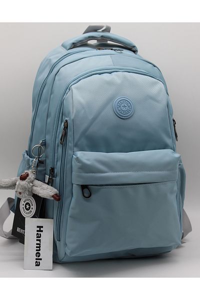 Harmela School Backpack Unisex Water Resistant Fabric School Bag Hrm2500 Blue