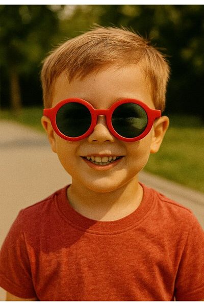 Lexi Bella Summer's Most Fun Accessory Summer Combination Boys' Sunglasses Red Round Frame Uv 400