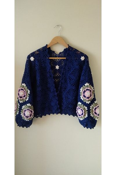 Guashe Hand Knitted Motif Cardigan