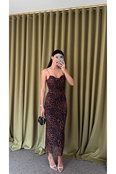HAZELANNA Tulle Leopard Dress