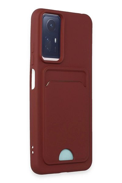 NewFace Xiaomi Redmi Note 12S Case Kelvin Silicone with Business Card - Claret Red Zrnet