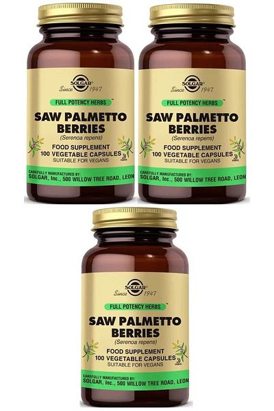 Solgar Saw Palmetto Berries 100 Capsules 3 Pieces
