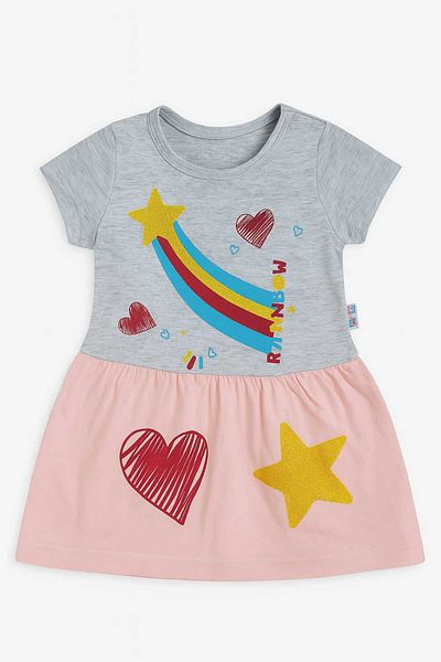 Oz Baby Rainbow Printed Baby Girl Summer Dress Model