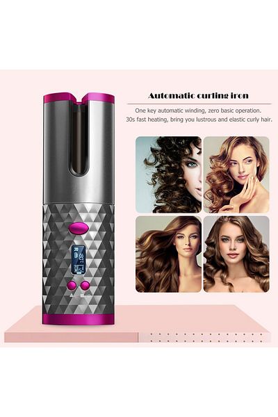 Generic Mini Traveling Automatic Curling Iron Electric Rotating Wireless Hair Curler Rechargeable Cordless C