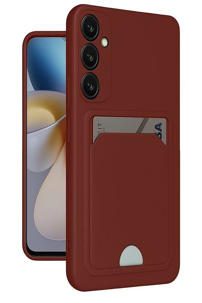 NewFace Samsung Galaxy A55 5g Case Kelvin Silicone with Business Card - Claret Red Zrnet