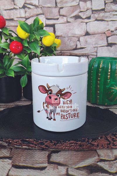 giftkonsept Hey! Keep Your Printed Ceramic Lid Odorless Ashtray
