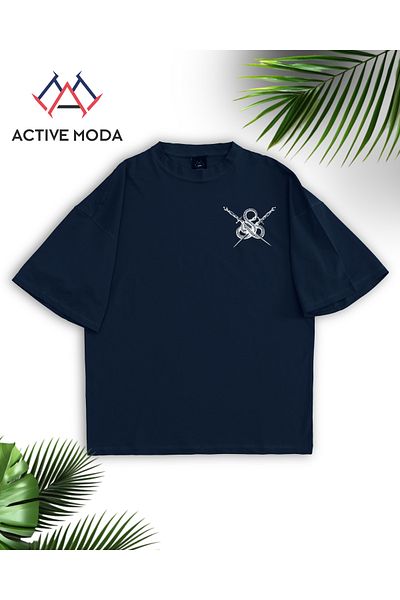 ACTIVE MODA -Men's Cotton Printed Snake Short Sleeve Tshirt Oversize Big Size
