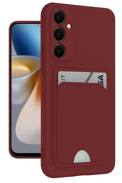 NewFace Samsung Galaxy S24 Plus Kelvin Silicone with Business Card - Claret Red Zrnet