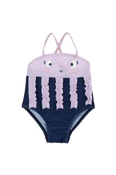 Chicco Pink-navy blue jellyfish swimsuit for girls