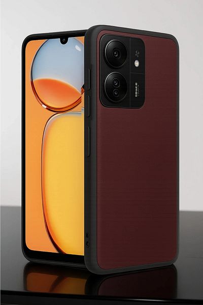 NewFace Xiaomi Redmi 13C Case Aras Leather Cover - Claret Red Zrnet