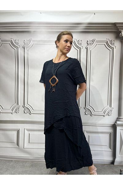 AGORATEKSTİL Women's Necklace Gift Cotton Layered Dress