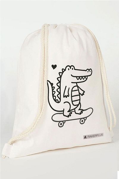 Rakerplus Tbons Special Design 35X40 cm Unisex Raw Cloth Drawstring Backpack Shoe Bag