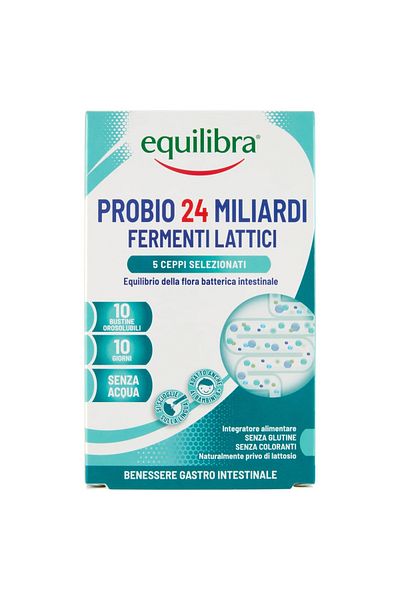 Equilibra Probio 24 Miliardi, Cu 5 Tulpini Selectionate, 10 Plicuri Orosolubile, Equilibra