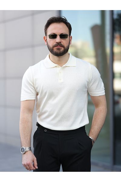BASEL.CO Basic Buttoned Cotton Knitwear Tshirt