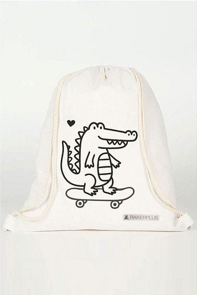 Rakerplus Tbons Special Design 35X40 cm Unisex Raw Cloth Drawstring Backpack Shoe Bag