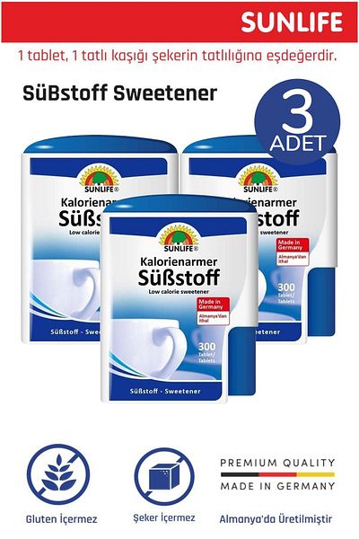 Seddar Collection Sunlife Substoff Sweetener 300 Tablets 3 Pieces