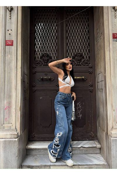 DENİKK TREND SPECIAL DESIGN Άνετη ΜΟΝΤΕΛΟ ΠΑΝΤΕΛΟΝΙ ΠΑΛΑΖΖΟ ΤΖΙΝ ΤΕΝΙΣΜΟΥ