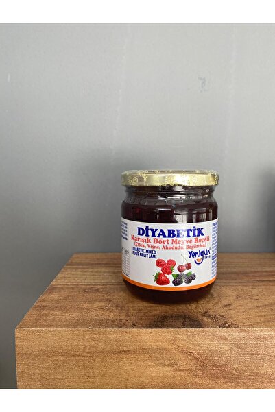 GÜLTEKİN BAL YENİGÜN DİYABETİK KARIŞIK DÖRT MEYVE REÇELİ(çilek,vişne,ahududu,böğürtlen) 230 gr