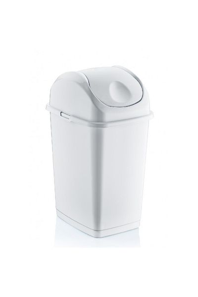 Raki Trash can with hinged lid RAKI ICIKALA 10lt white, 25x19xh37cm