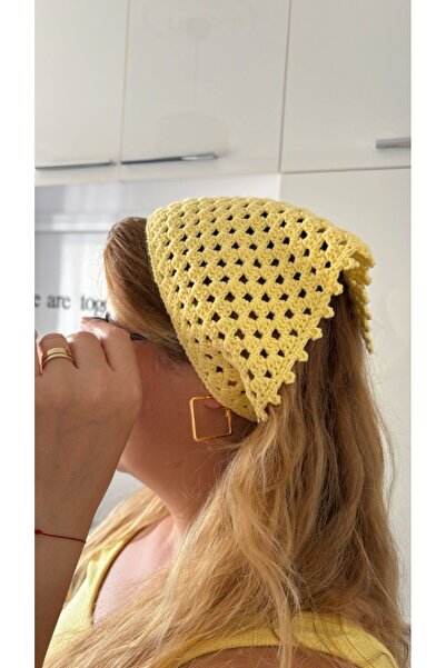 YUMAK HOBİ EVİ Bandană tricotată galbenă