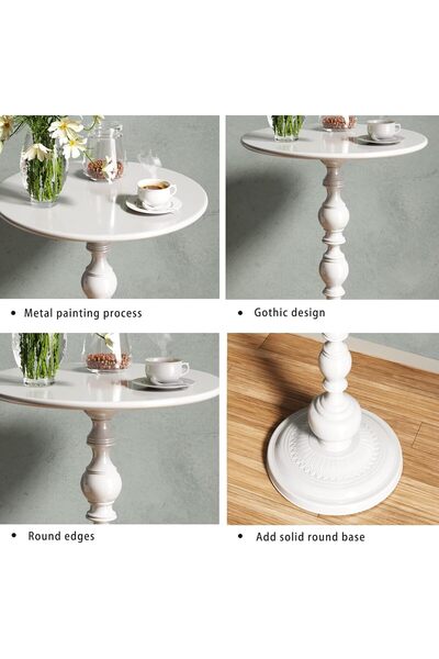 Twinkle Mart Vintage Metal Round Side Table Matte 40cm x 52cm