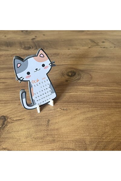 HOBİREYON 2026 Takvim - Kedi Masaüstü Takvim- Standlı Takvim