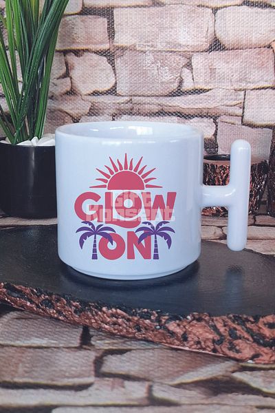 giftkonsept Glow on Printed t Handle Latte Cup Mug
