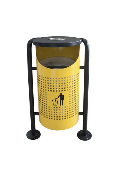 Raki Outdoor trash can, yellow 36x36x91cm