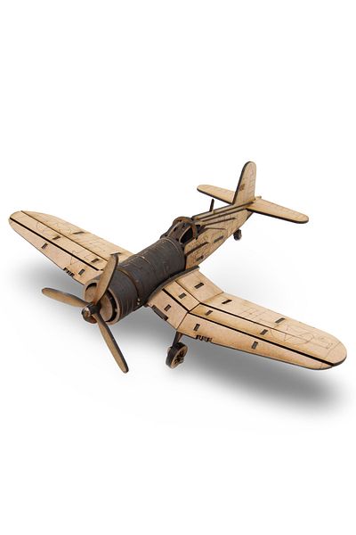 ALGWOOD Vought F4U Wooden Airplane Model - Wooden Airplane Puzzle - 299 Pieces 3D Wooden Puzzle