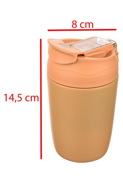 Emofom Nova Thermos Coffee Cup 350 ml Stainless Steel Double Barrier Travel Bottle Mug with Straw