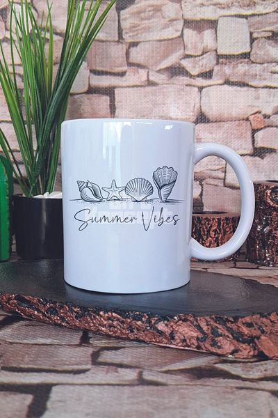 giftkonsept Seashell Summer Vibes Printed Gift Mug