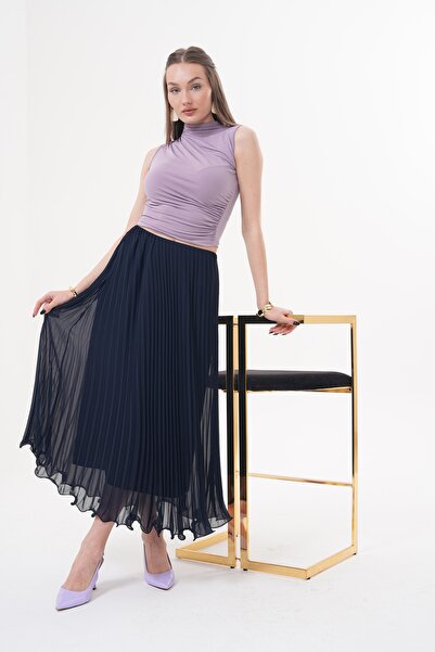 GOFRE PİLİSELİ ŞİFON ETEK