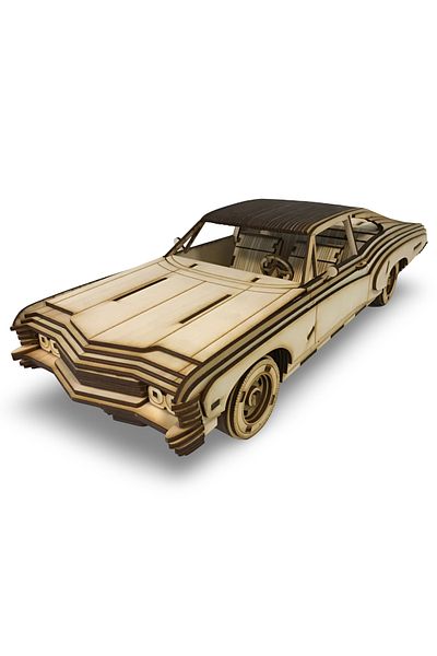 ALGWOOD 1967 Chevrolet Impala Wooden Model - Classic American Car Puzzle - 217 Piece 3D Puzzle