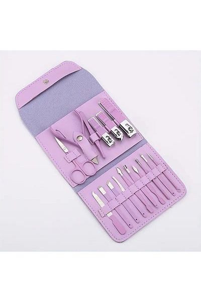 OEM 16 Piece Manicure, Pedicure and Facial Care Set with Elegant Eco-Leather Case