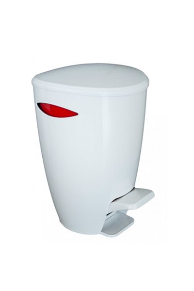 Raki Bathroom basket with pedal RAKI 5 l white-red
