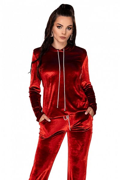 Atmosphere Fashion Red velvet tracksuit