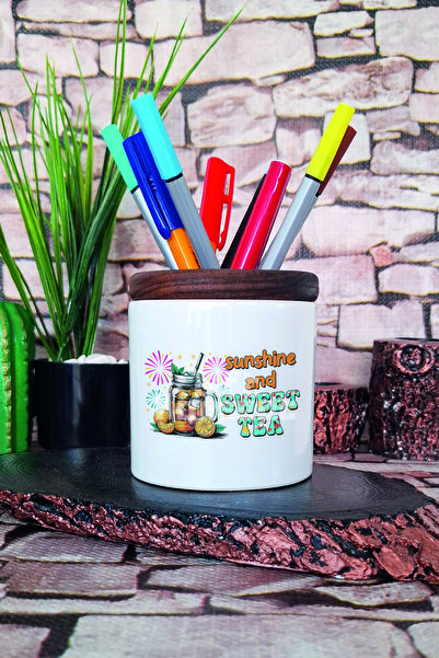 giftkonsept Suport pentru stilou din ceramică imprimat Sunshine And Sweet Tea...