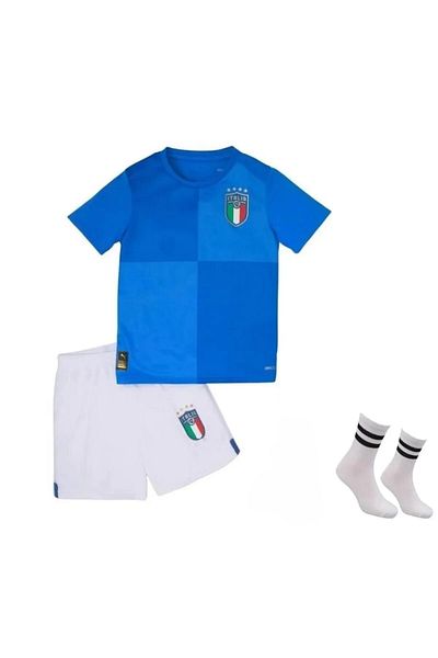 yenteks Echipa Națională Italia Culoare Albastră Anonimă Tricou Copii Set Șosete Cadou