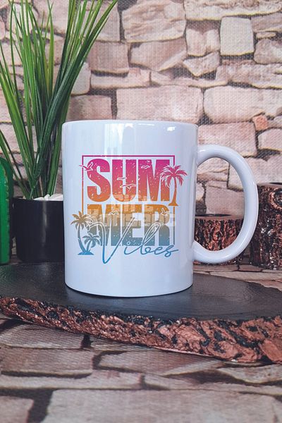 giftkonsept Retro Summer Vibes Palm Printed Gift Mug