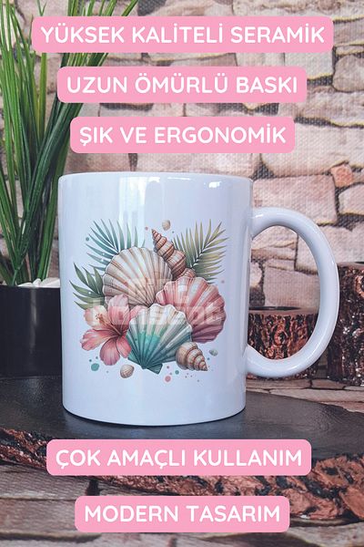 giftkonsept Colorful Seashells Printed Gift Mug