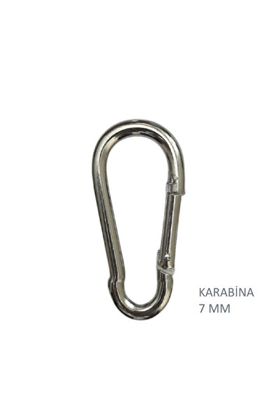 Karabina, Galvanizli, 7 mm, Askı, Çengel, Kanca, Anahtarlık