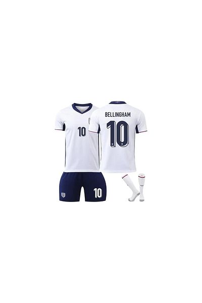 yenteks Echipa națională a Angliei Culoare albastră J. .Bellingham. Set de tricou pentru copii cu cadou șosete