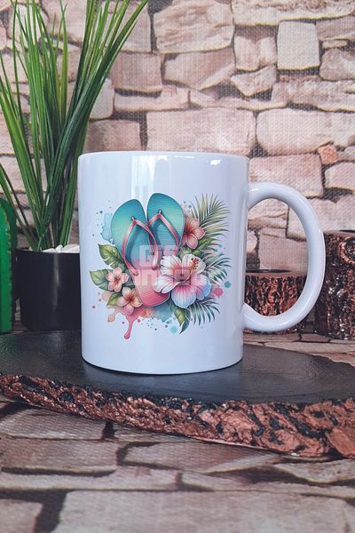 giftkonsept Colorful Ocean Flowers Printed Gift Mug Cup