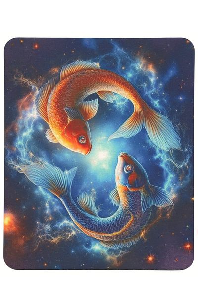 usin Pisces Patterned Type Non-Slip Base Optical Computer Notebook Horoscopes Mouse Pad Mauspad 17X 21 cm