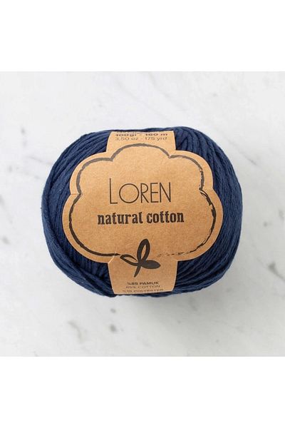 thinkos Loren Natural Cotton Navy Blue Hand Knitting Yarn - R005 - 33900
