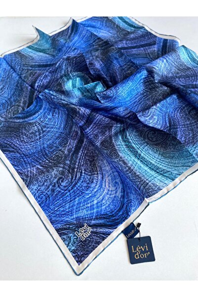 Levidor Eșarfă Tivil din mătase pură 49067 Model mixt albastru
