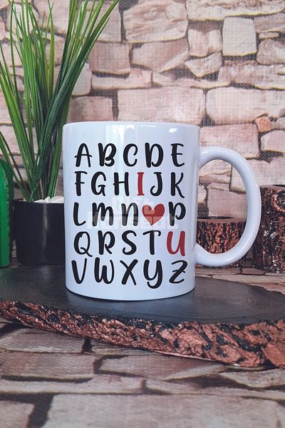 giftkonsept Alphabet I Love You Printed Valentine's Gift Mug