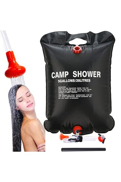 OEM Solar camping shower, Plastic, 20L, Black