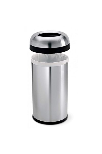 Raki Chromed trash can with ring RAKI TULUN for household bag 16L, 25xh38cm
